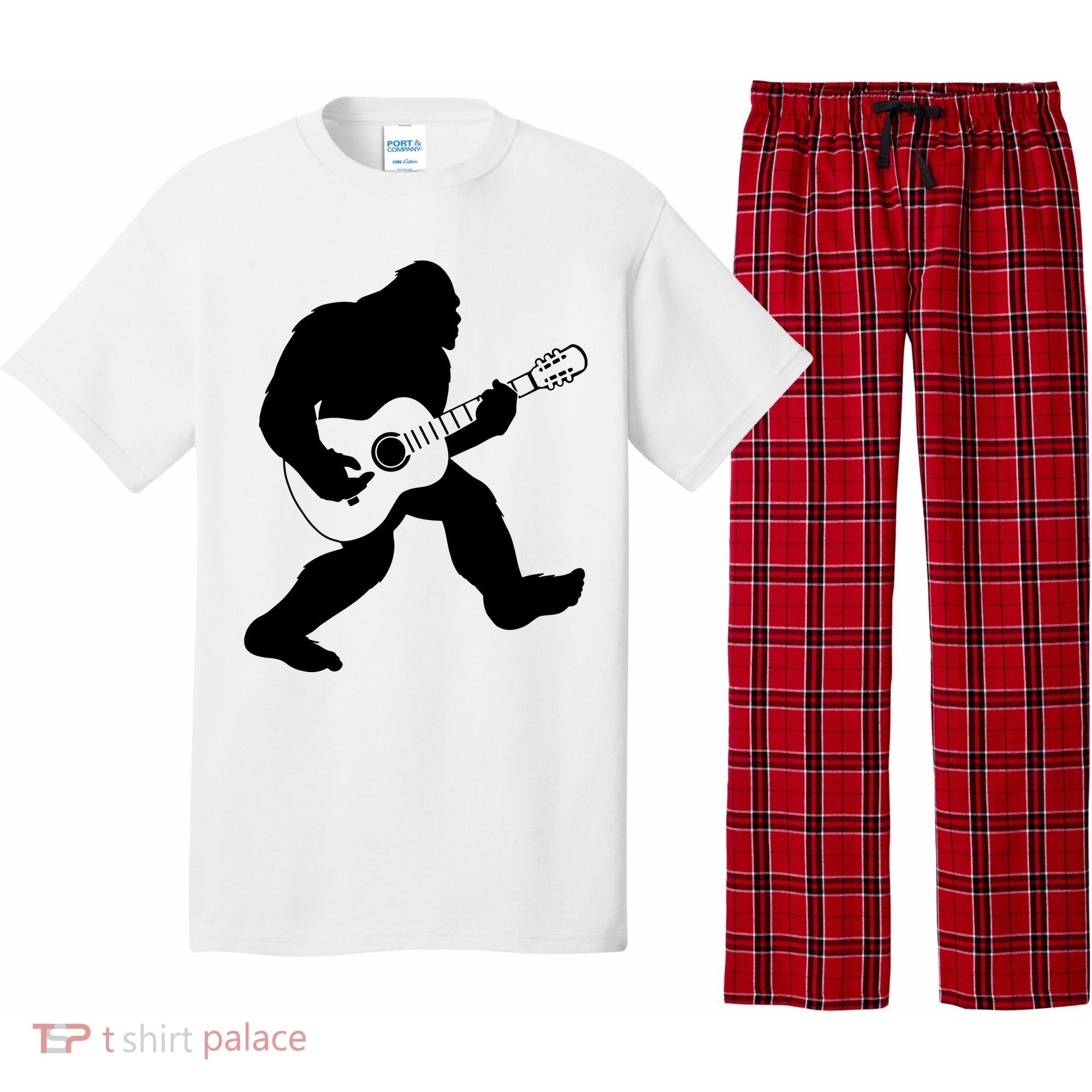 Bigfoot Playing Acoustic Guitar Pajama Set