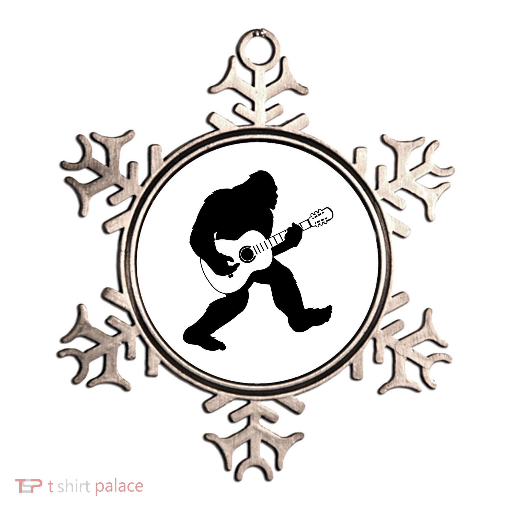 Bigfoot Playing Acoustic Guitar Ornament
