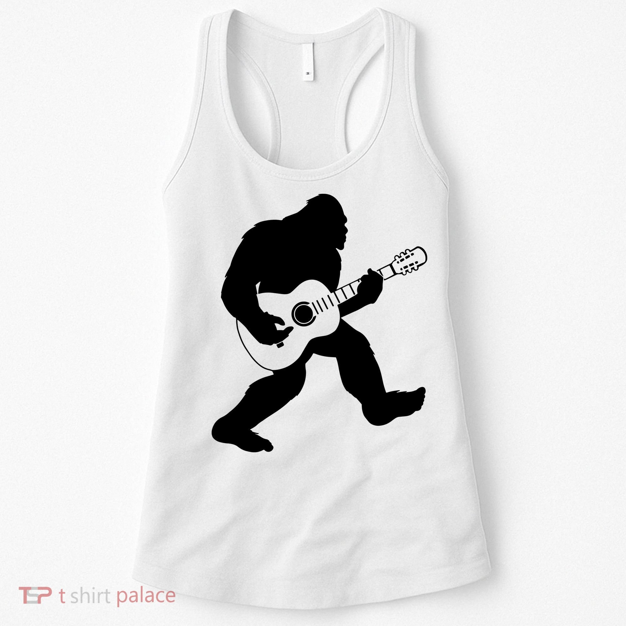 Bigfoot Playing Acoustic Guitar Women's Tank Top