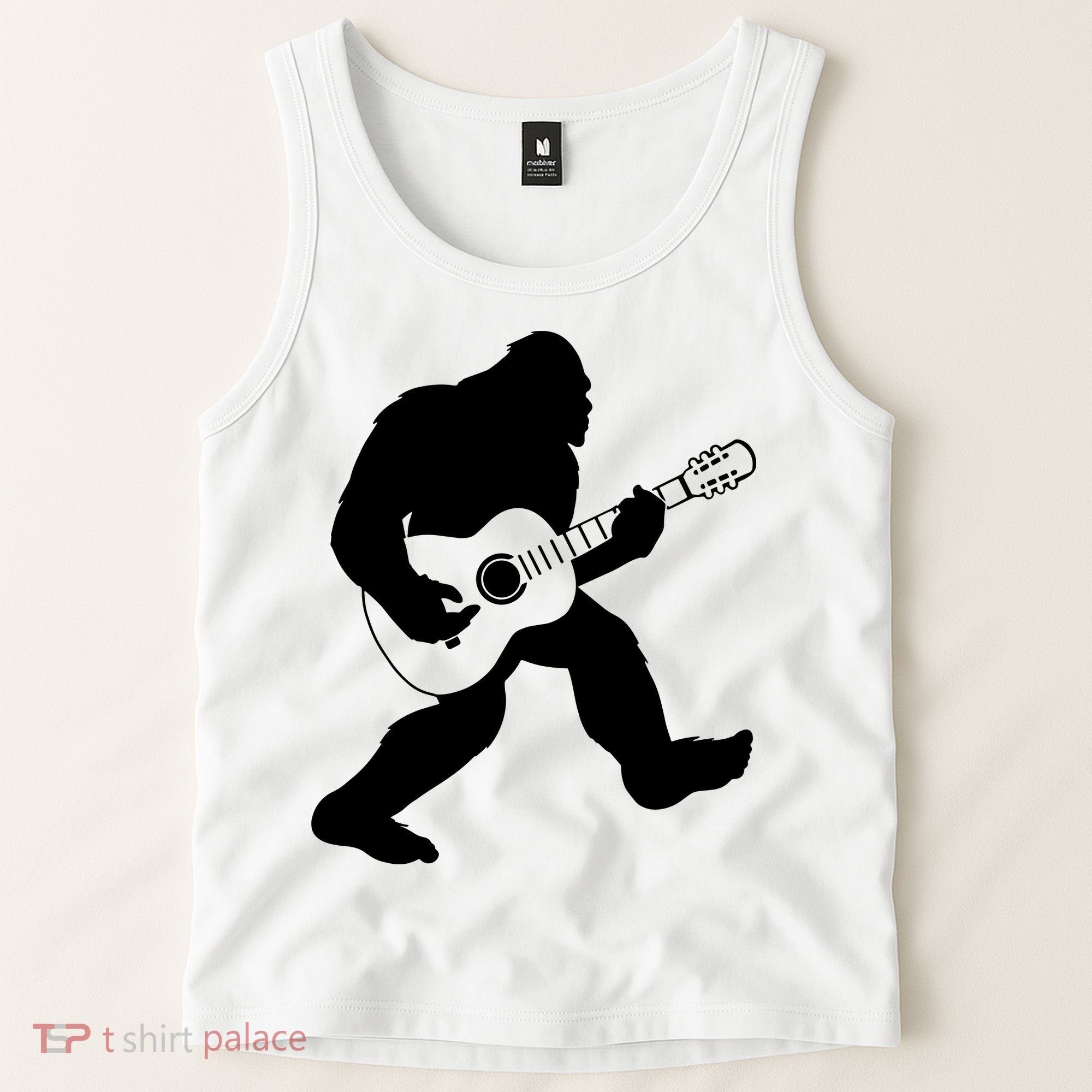 Bigfoot Playing Acoustic Guitar Tank Top