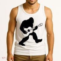 Bigfoot Playing Acoustic Guitar Tank Top thumb 3