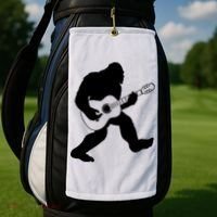 Bigfoot Playing Acoustic Guitar Golf Towel thumb 2