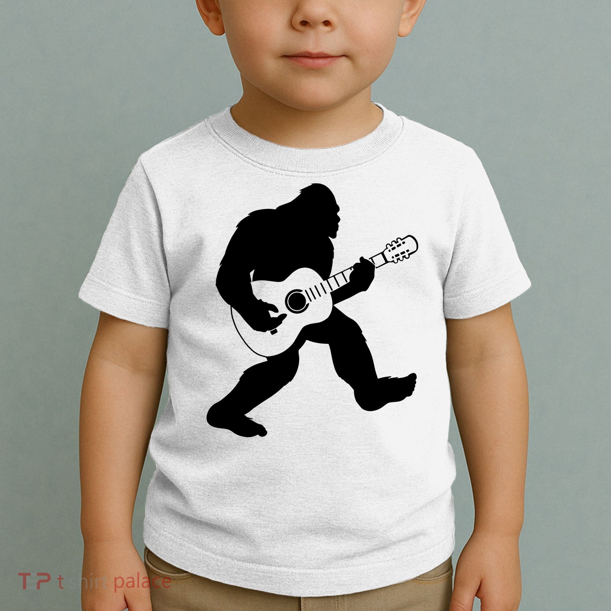 Bigfoot Playing Acoustic Guitar Toddler T-Shirt