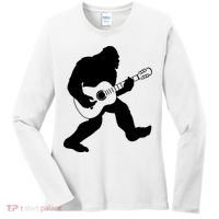 Bigfoot Playing Acoustic Guitar Women's Long Sleeve Shirt thumb 0
