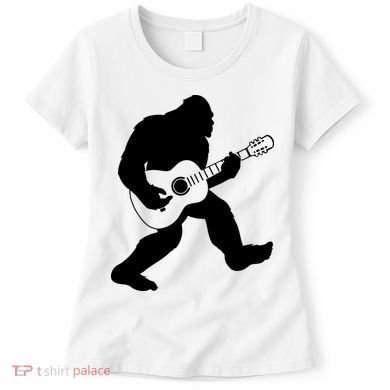 Bigfoot Playing Acoustic Guitar Women's T-Shirt