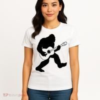 Bigfoot Playing Acoustic Guitar Women's T-Shirt thumb 4