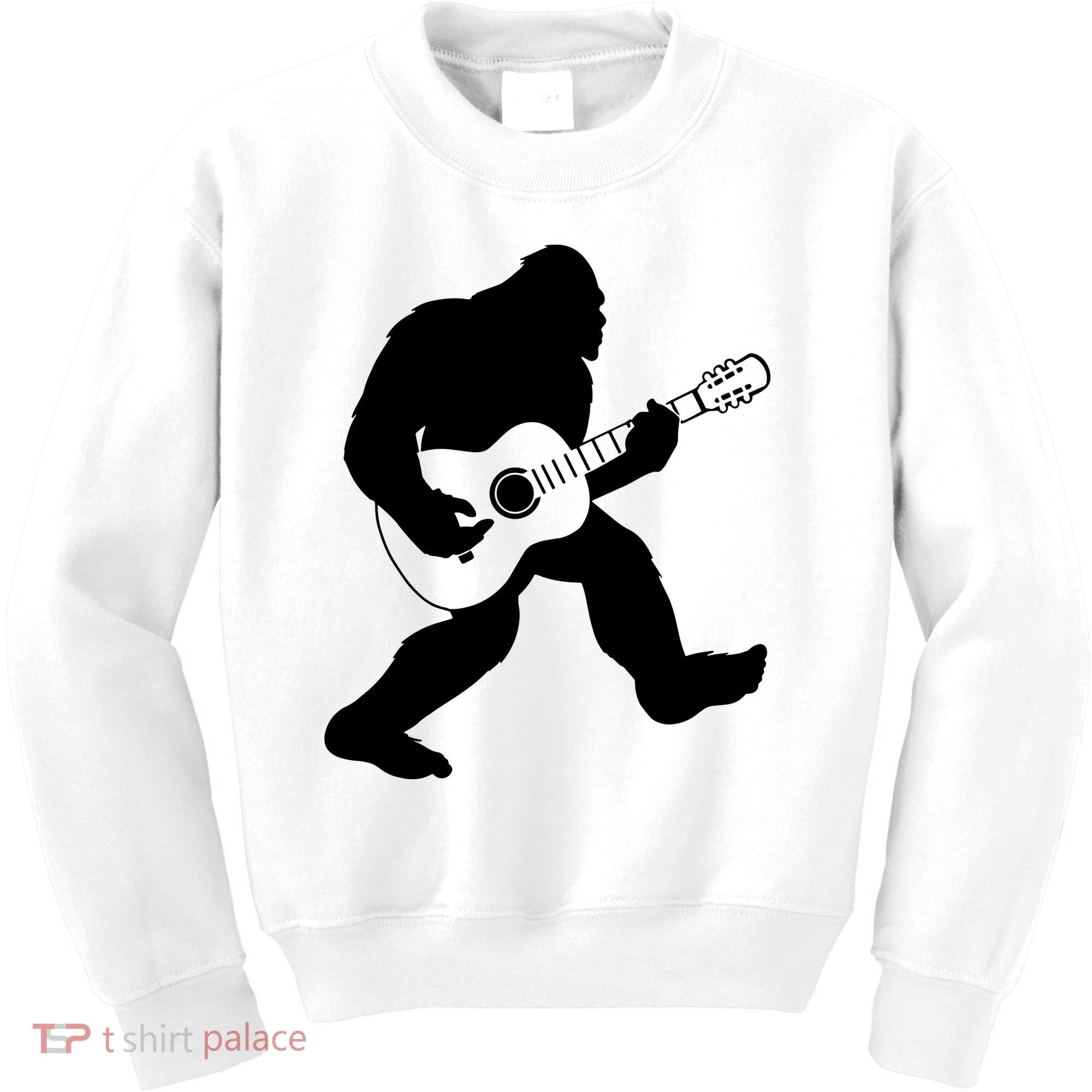 Bigfoot Playing Acoustic Guitar Kids Sweatshirt