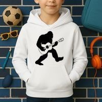 Bigfoot Playing Acoustic Guitar Kids Hoodie thumb 2