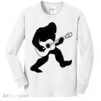 Bigfoot Playing Acoustic Guitar Kids Long Sleeve Shirt thumb 0