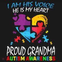 Blue Proud Autism Awareness Grandma Grandson I Am His Voice Cool Gift Women's Hoodie thumb 2