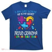 Blue Proud Autism Awareness Grandma Grandson I Am His Voice Cool Gift T-Shirt thumb 0