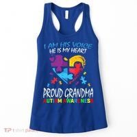 Blue Proud Autism Awareness Grandma Grandson I Am His Voice Cool Gift Women's Tank Top thumb 0
