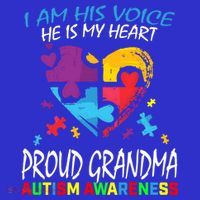Blue Proud Autism Awareness Grandma Grandson I Am His Voice Cool Gift Women's Tank Top thumb 5