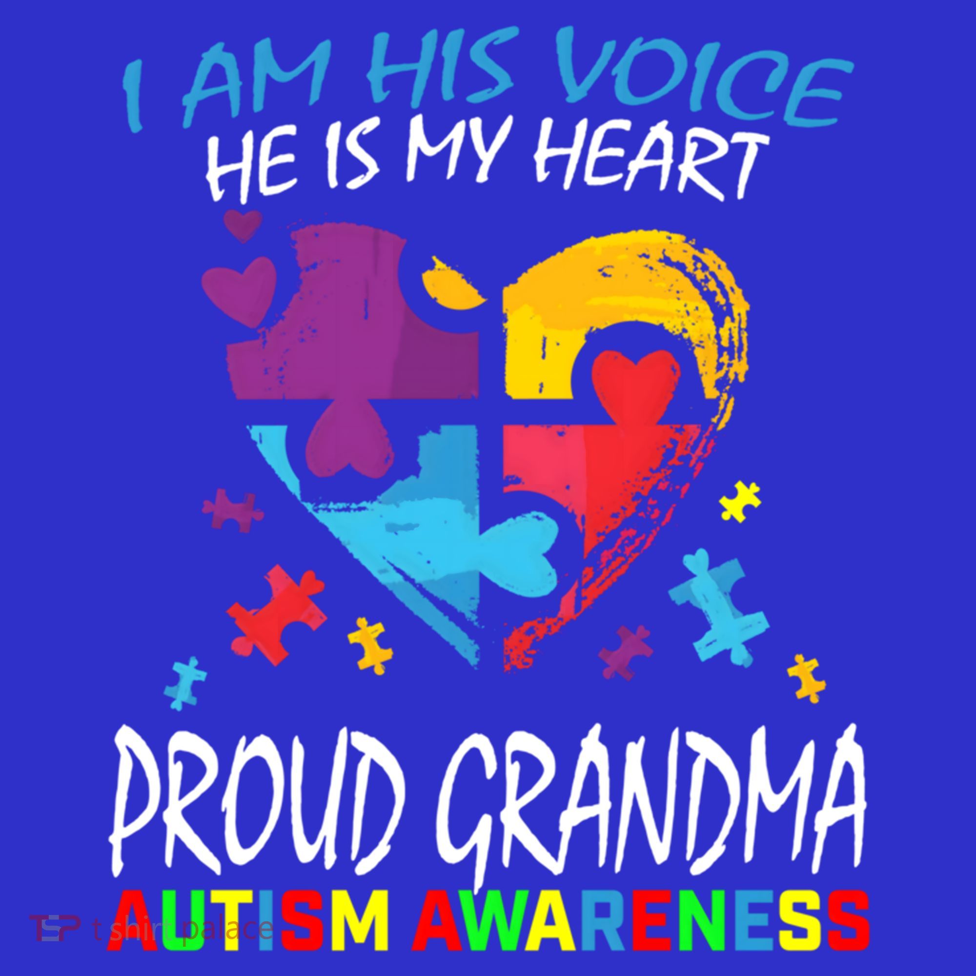 Blue Proud Autism Awareness Grandma Grandson I Am His Voice Cool Gift Women's Tank Top