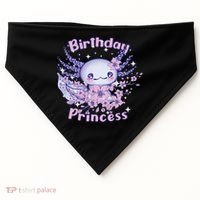 Birthday Princess And Axolotl Birthday USA-Made Doggie Bandana thumb 0