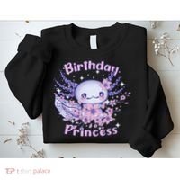 Birthday Princess And Axolotl Birthday Sweatshirt thumb 2