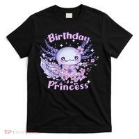 Birthday Princess And Axolotl Birthday T-Shirt thumb 0