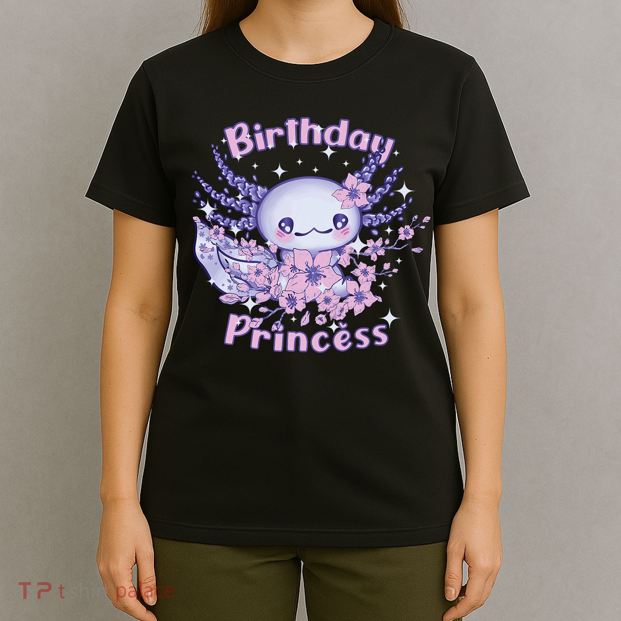 Birthday Princess And Axolotl Birthday T-Shirt