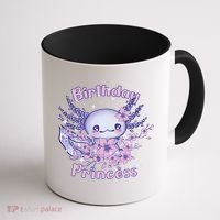 Birthday Princess And Axolotl Birthday Coffee Mug thumb 1