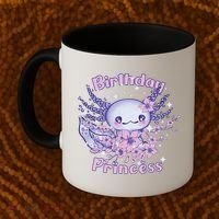 Birthday Princess And Axolotl Birthday Coffee Mug thumb 2