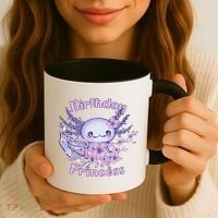 Birthday Princess And Axolotl Birthday Coffee Mug thumb 3