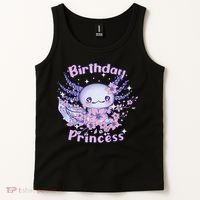 Birthday Princess And Axolotl Birthday Tank Top thumb 2