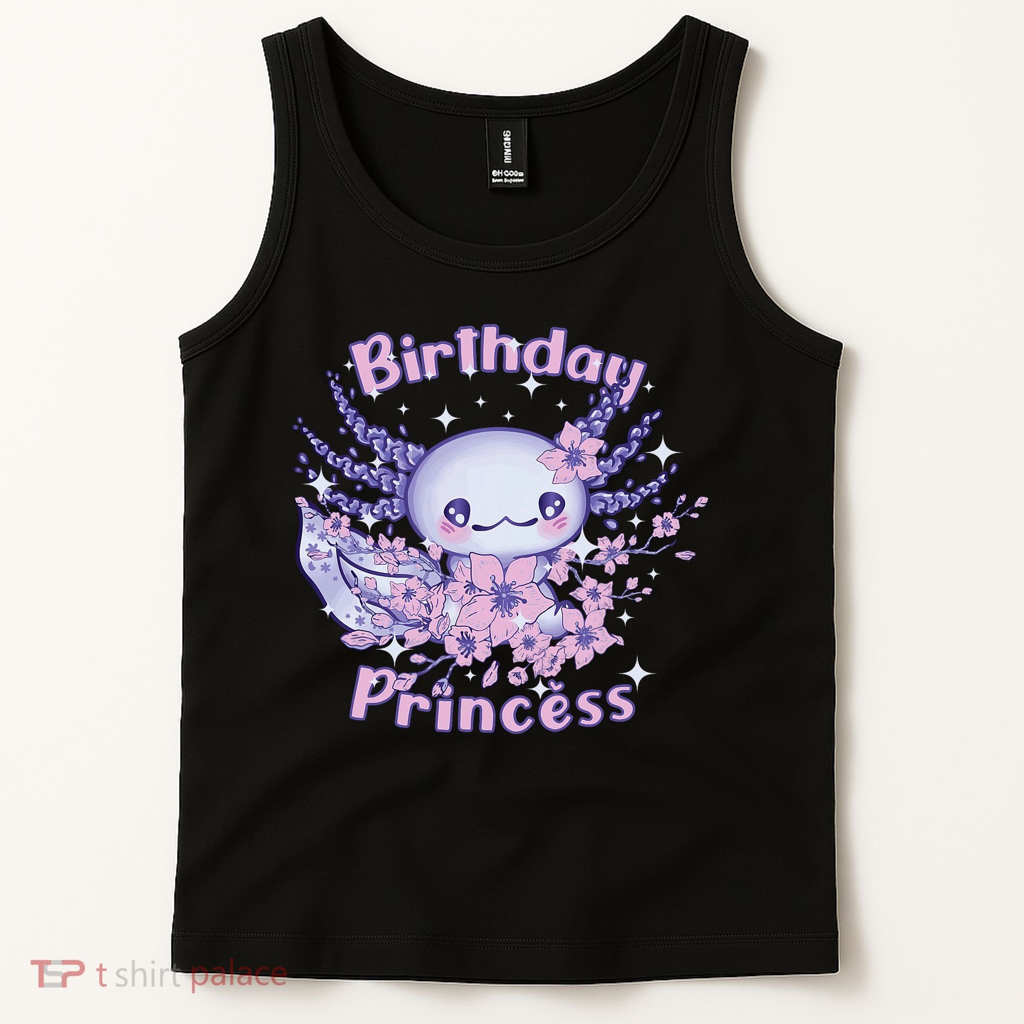 Birthday Princess And Axolotl Birthday Tank Top