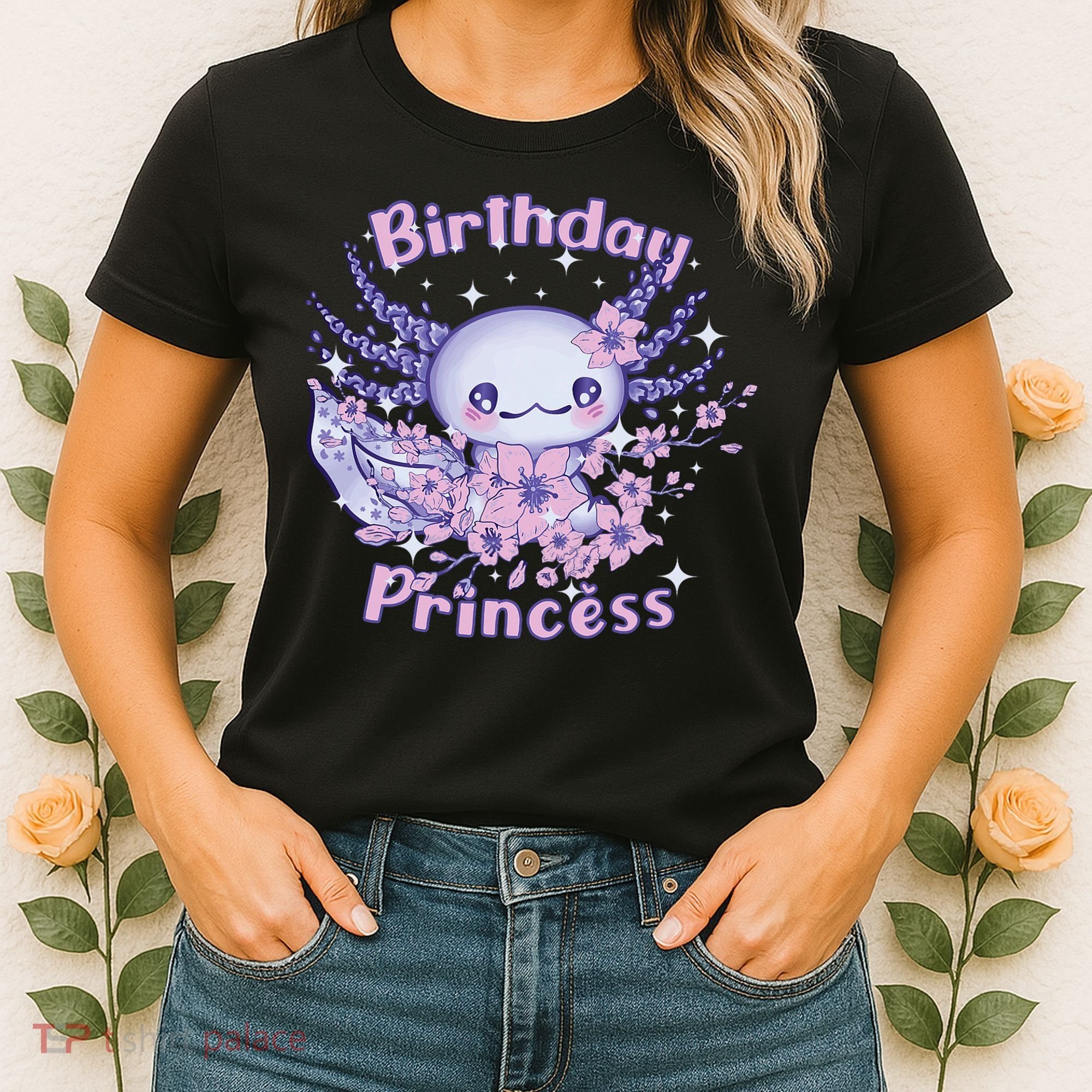 Birthday Princess And Axolotl Birthday Women's T-Shirt