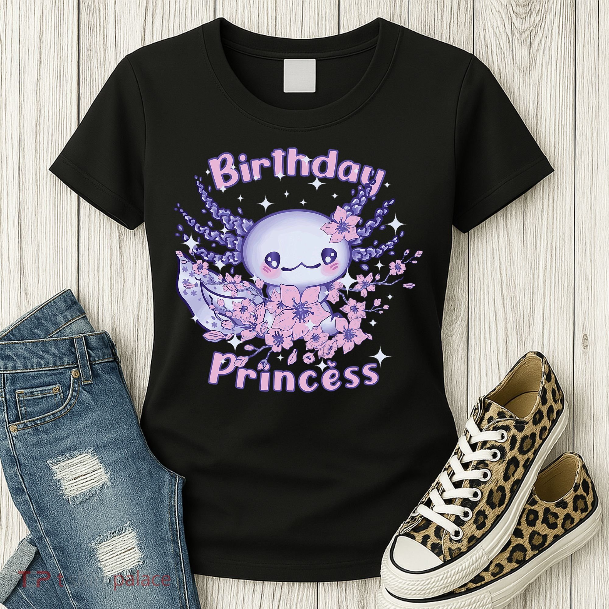 Birthday Princess And Axolotl Birthday Women's T-Shirt