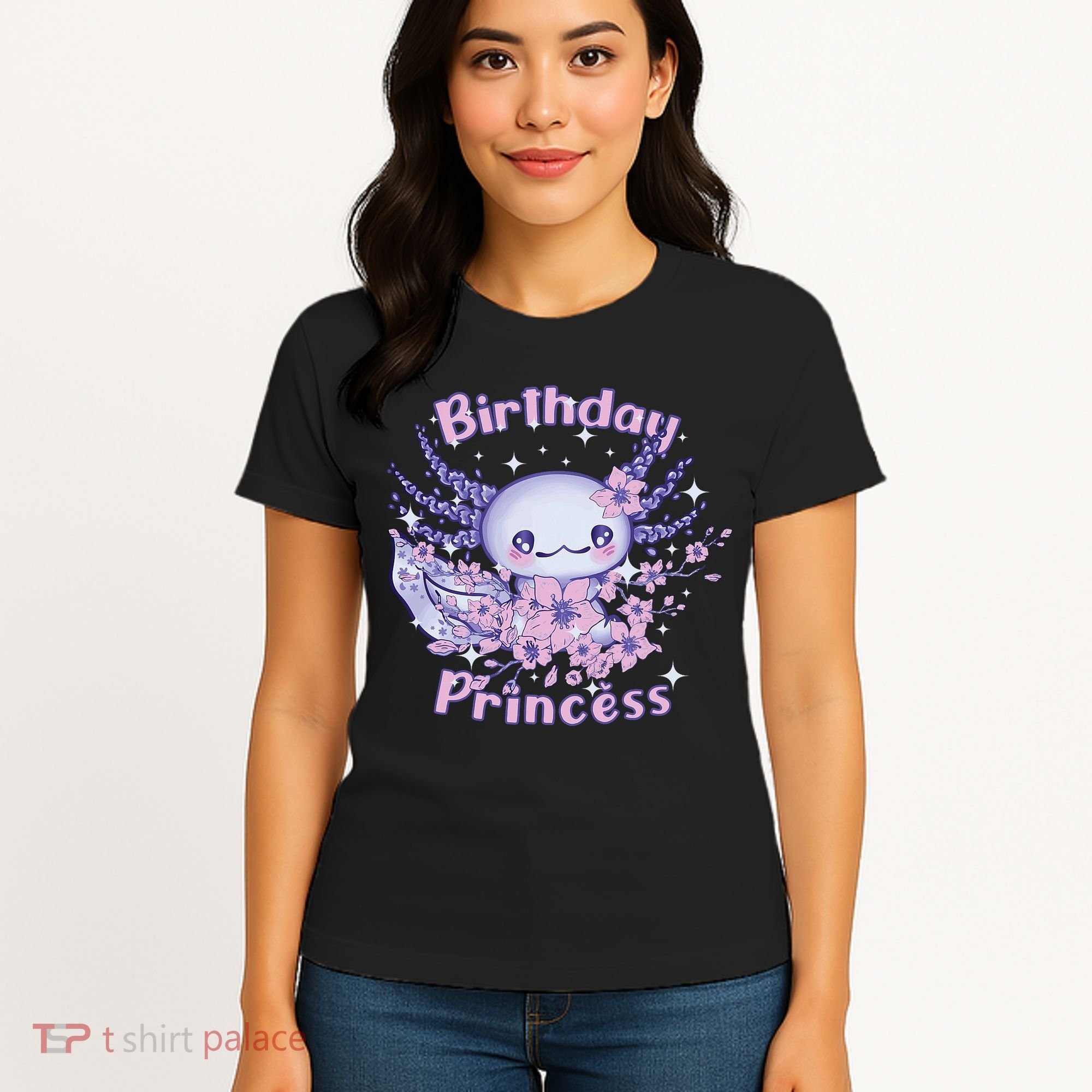 Birthday Princess And Axolotl Birthday Women's T-Shirt