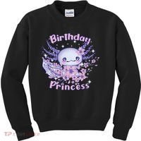 Birthday Princess And Axolotl Birthday Kids Sweatshirt thumb 0