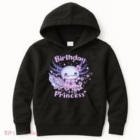 Birthday Princess And Axolotl Birthday Kids Hoodie thumb 0