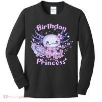 Birthday Princess And Axolotl Birthday Kids Long Sleeve Shirt thumb 0