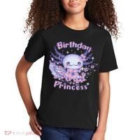 Birthday Princess And Axolotl Birthday Kids T-Shirt thumb 2