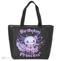 Birthday Princess And Axolotl Birthday Tote Bag thumb 0
