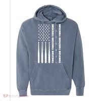 Baseball Player American Flag Patriotic Boy Baseball Comfort Colors Garment-Dyed Hooded Sweatshirt thumb 0