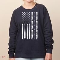 Baseball Player American Flag Patriotic Boy Baseball Women's Sweatshirt thumb 0