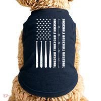 Baseball Player American Flag Patriotic Boy Baseball Doggie Tank thumb 0