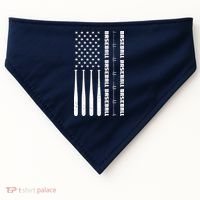 Baseball Player American Flag Patriotic Boy Baseball USA-Made Doggie Bandana thumb 0