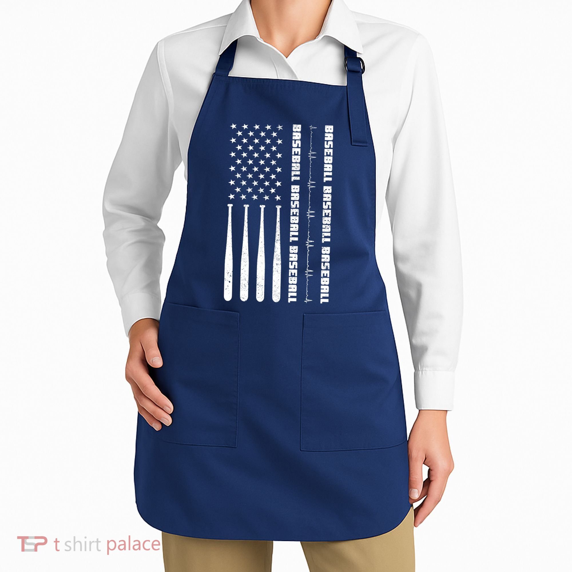 Baseball Player American Flag Patriotic Boy Baseball Apron