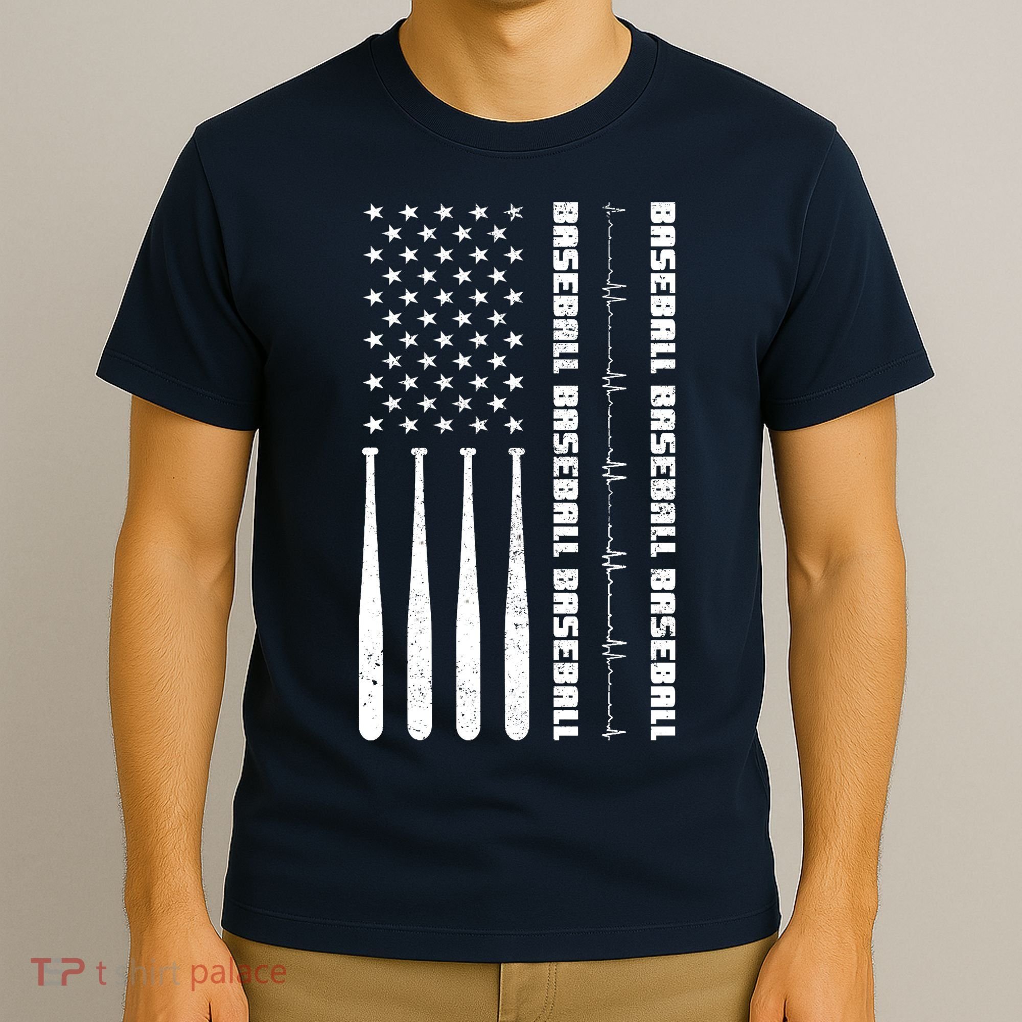Baseball Player American Flag Patriotic Boy Baseball T-Shirt