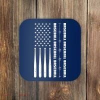 Baseball Player American Flag Patriotic Boy Baseball Coaster thumb 0