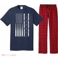 Baseball Player American Flag Patriotic Boy Baseball Pajama Set thumb 0