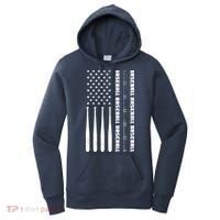 Baseball Player American Flag Patriotic Boy Baseball Women's Hoodie thumb 0