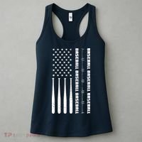 Baseball Player American Flag Patriotic Boy Baseball Women's Tank Top thumb 3
