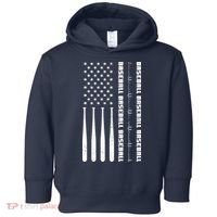 Baseball Player American Flag Patriotic Boy Baseball Toddler Hoodie thumb 0