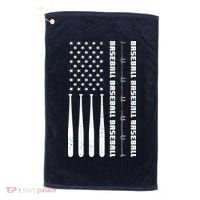 Baseball Player American Flag Patriotic Boy Baseball Golf Towel thumb 0