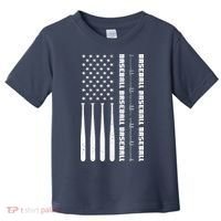 Baseball Player American Flag Patriotic Boy Baseball Toddler T-Shirt thumb 0