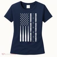 Baseball Player American Flag Patriotic Boy Baseball Women's T-Shirt thumb 0