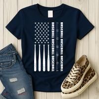 Baseball Player American Flag Patriotic Boy Baseball Women's T-Shirt thumb 3